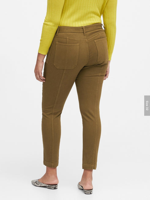 BANANA REPUBLIC MID-RISE SKINNY UTILITY JEANS IN CINDERED OLIVE GREEN - MUQQI